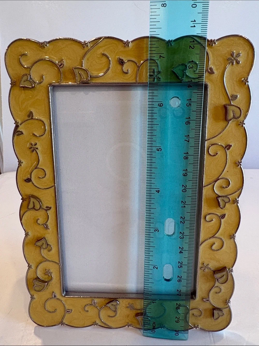 Yellow Scrolled Decorative Picture Frame - Classic Accent